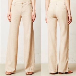 Pilcro & The Letterpress Anthro Linen Cream Pants